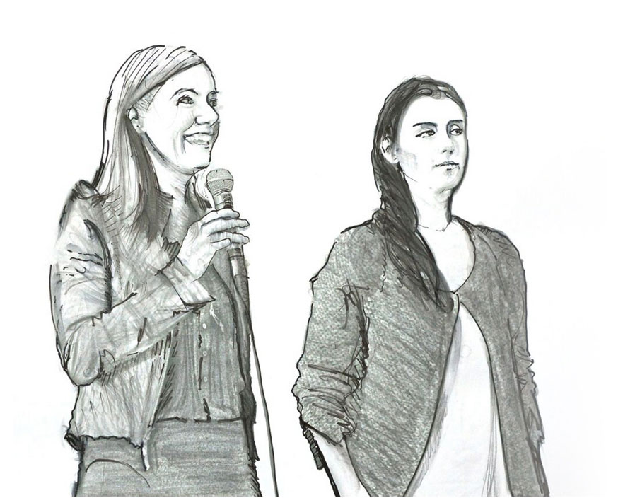 Women pitching